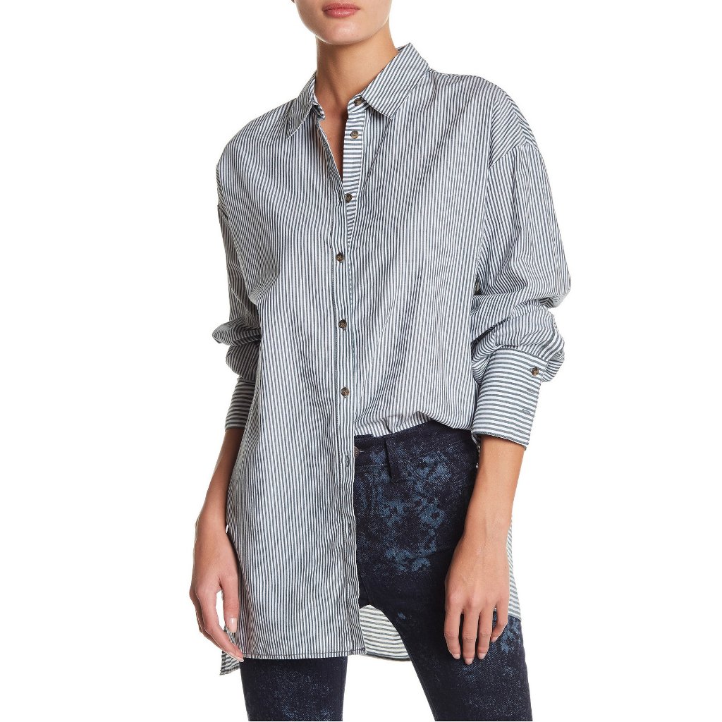 Lakehouse Cotton Striped Oversize Shirt Xs